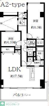 TLRレジデンス磯子駅前(2LDK/8階)の間取り写真