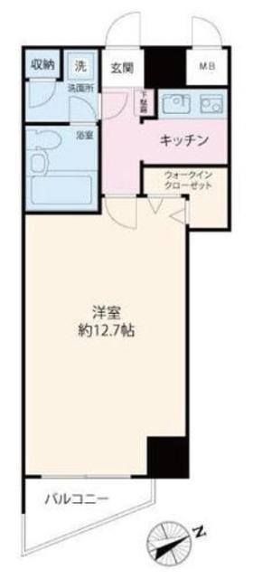 日神パレステージ西麻布(1K/8階)の間取り写真