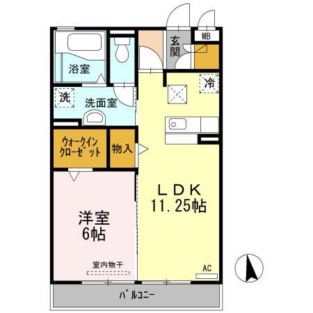 アネックス3号棟(1LDK/1階)の間取り写真