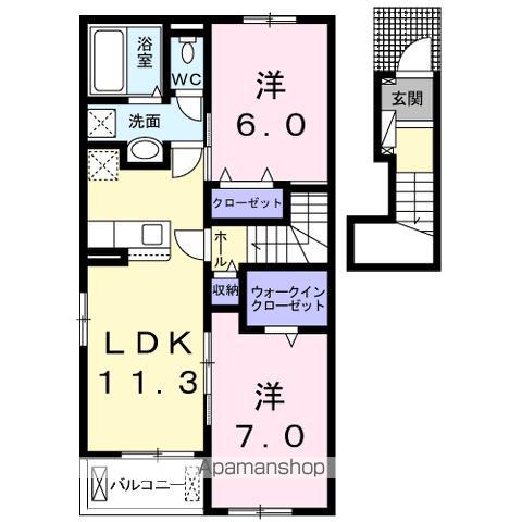 サンブライトI(2LDK/2階)の間取り写真