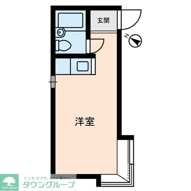 カーシュ上馬(ワンルーム/2階)の間取り写真