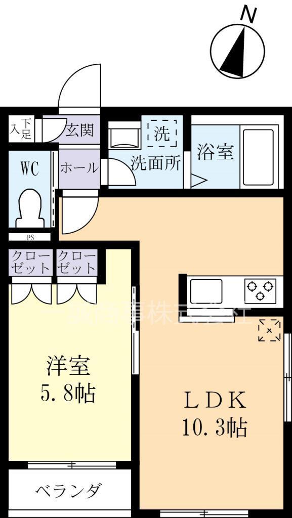グランメール坂町(1LDK/1階)の間取り写真
