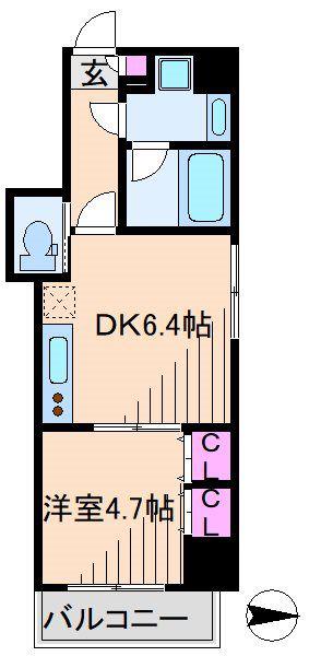 CARTOLERIA(1DK/2階)の間取り写真