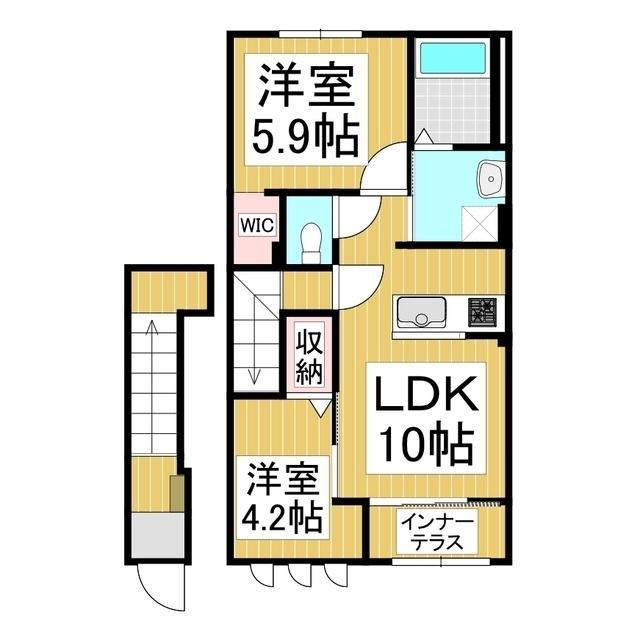 メゾン・ド・オリーブ(2LDK/2階)の間取り写真