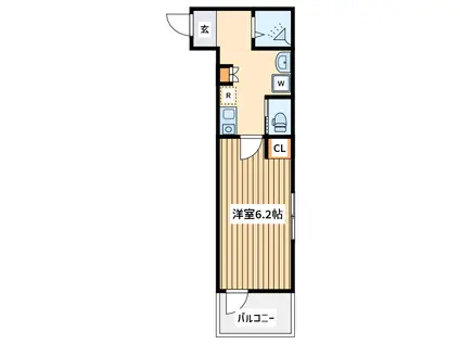 メルディア小田急相模原2(1K/3階)の間取り写真