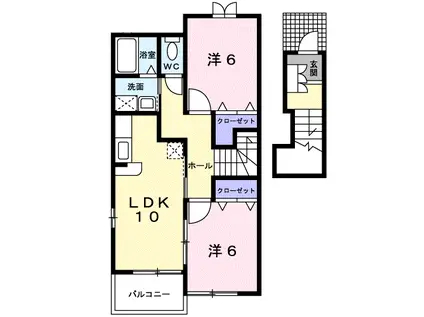 セレーナI(2LDK/2階)の間取り写真
