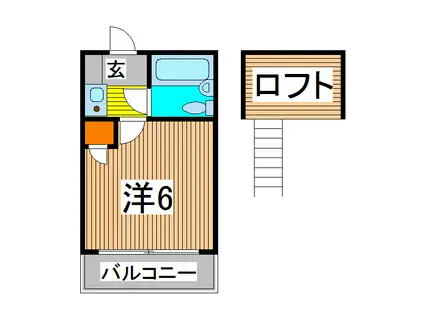 NK62B(1K/2階)の間取り写真