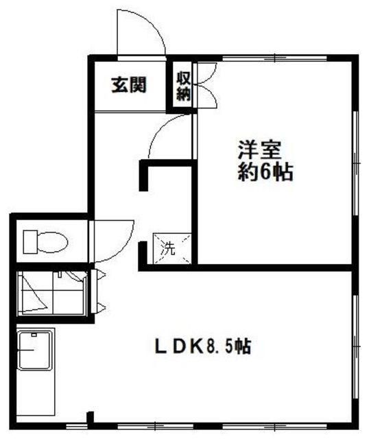 ハイム斎藤(1LDK/1階)の間取り写真