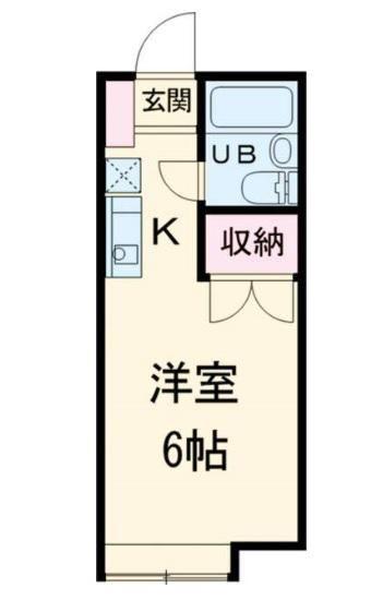 ドミール堀之内(ワンルーム/1階)の間取り写真