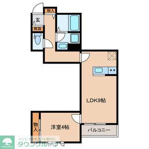 エキューム登戸(1LDK/3階)の間取り写真