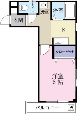 メゾン・ド・ハーレー佐古(1K/6階)の間取り写真