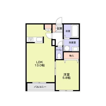 フルール滝野川(1LDK/1階)の間取り写真