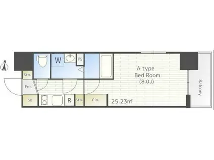 HW.HILLS 森下(1K/2階)の間取り写真