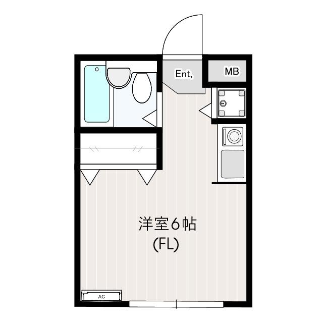 RBEANS(ワンルーム/1階)の間取り写真