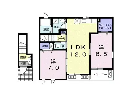クレマチスII(2LDK/2階)の間取り写真