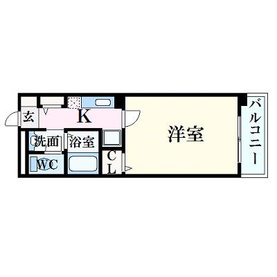 フィネス昭和町(1K/4階)の間取り写真