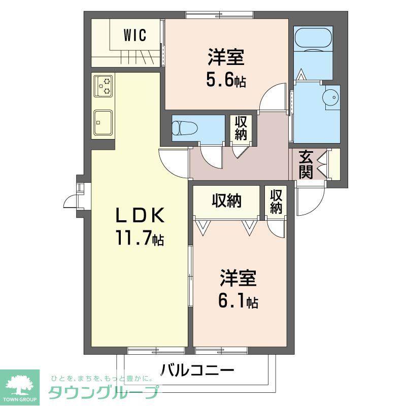 シモ弐番館(2LDK/1階)の間取り写真