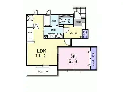 パスタラル(1LDK/1階)の間取り写真