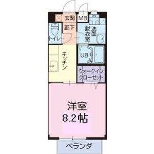 プレザントK(1K/2階)の間取り写真