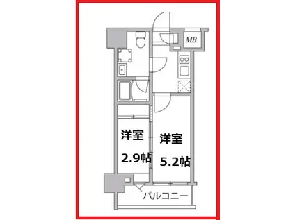 シーフォルム住吉(2K/5階)の間取り写真