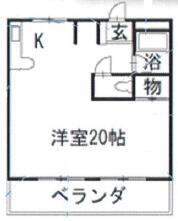 グリーンハイツ(ワンルーム/1階)の間取り写真