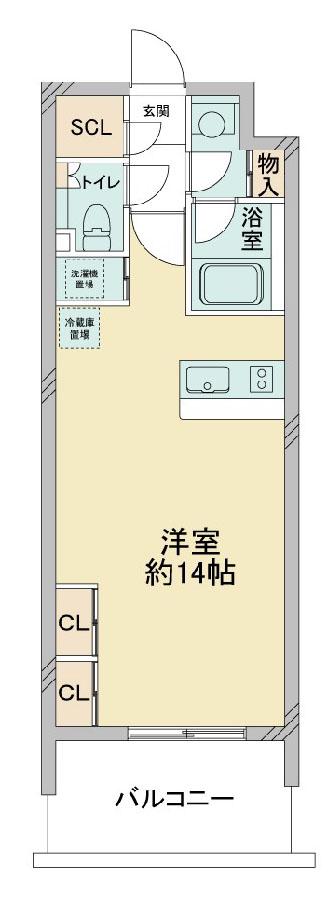ヴェルテックス(ワンルーム/4階)の間取り写真