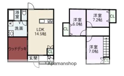 エクセルなるき(3LDK/2階)の間取り写真