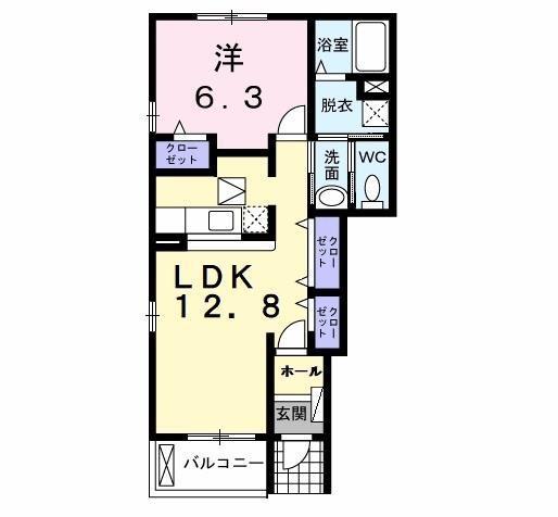 サンモールII(1LDK/1階)の間取り写真