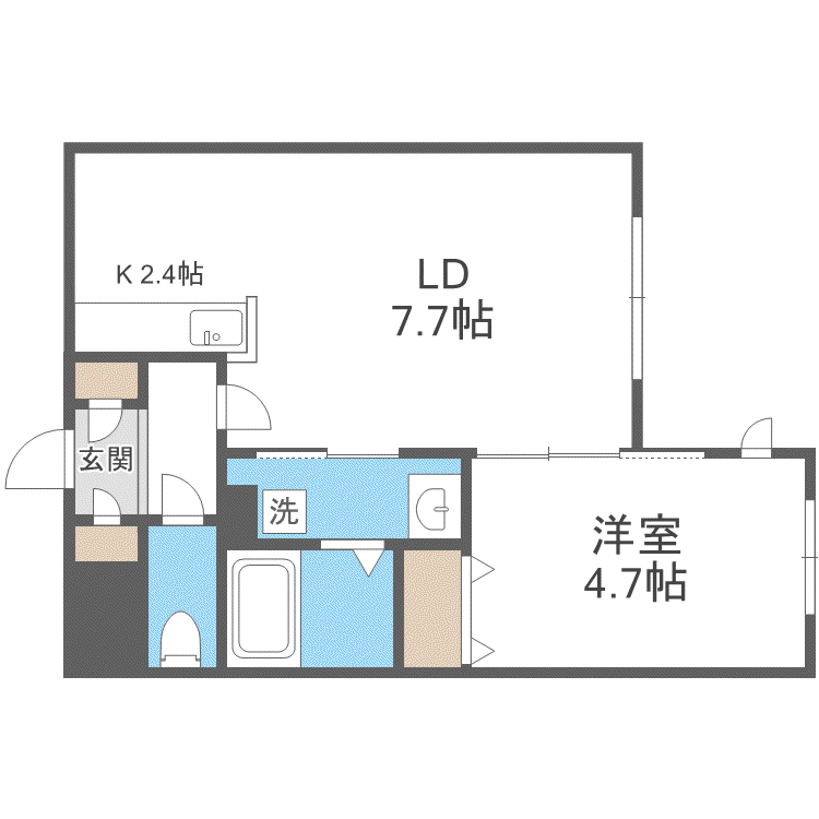 FUTABA SQUARE N21(1LDK/4階)の間取り写真