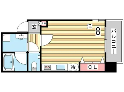 ラ・ウェゾン塚本通(ワンルーム/9階)の間取り写真