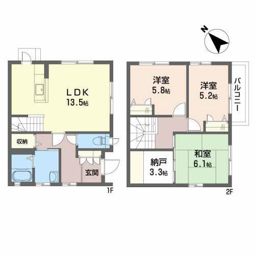 グランバリエ340 A棟(3LDK/1階)の間取り写真