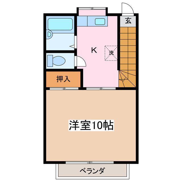 アピア・マツシマ(1K/2階)の間取り写真