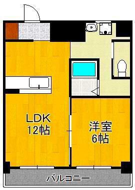 スペースワールド南ビル(1LDK/2階)の間取り写真