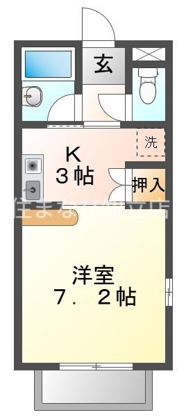 コーポラピット(ワンルーム/1階)の間取り写真