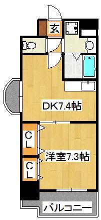 プルミエ ファヴール(1DK/5階)の間取り写真