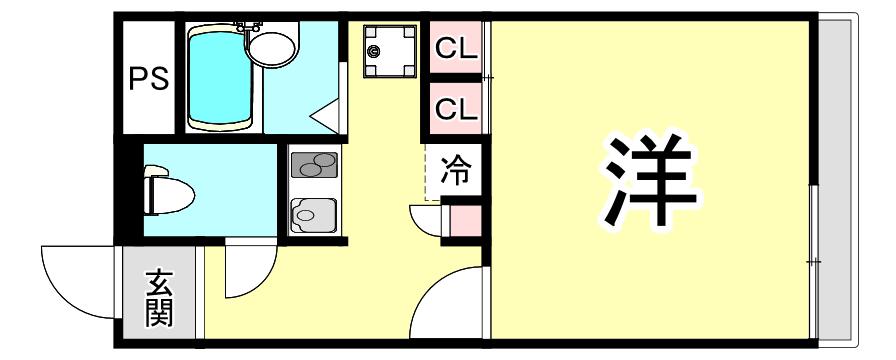 レオパレスみやび(1K/2階)の間取り写真