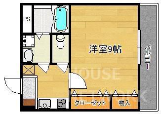 CROSS.BLDII(1K/4階)の間取り写真