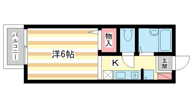 シティロイヤル富雄北(1K/1階)の間取り写真