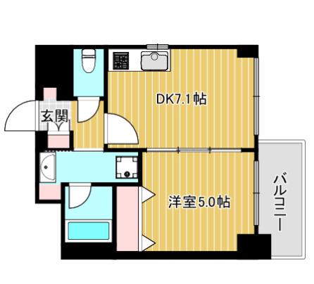エステムコート難波VIエント(1DK/8階)の間取り写真