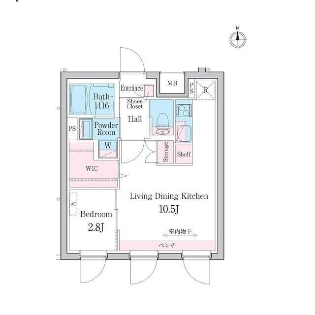 デュオメゾン都立大学(1LDK/1階)の間取り写真