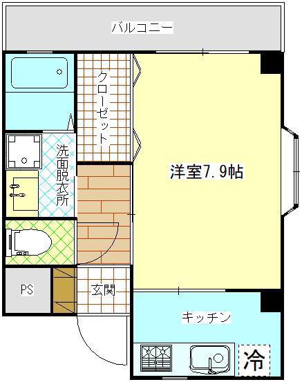スカイベルハイツ(1K/2階)の間取り写真