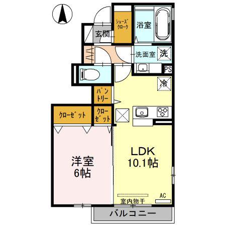 OWL HOUSE III(1LDK/1階)の間取り写真