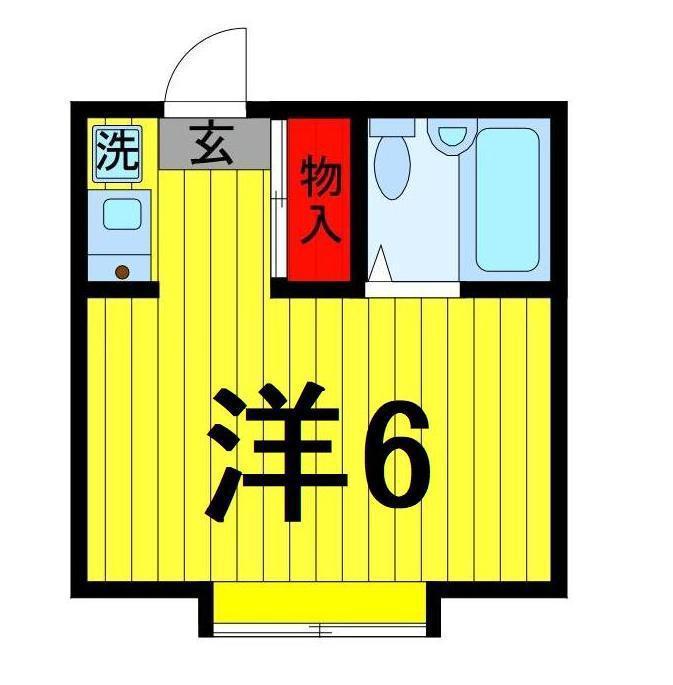 ホワイトハウスフジミA(ワンルーム/2階)の間取り写真