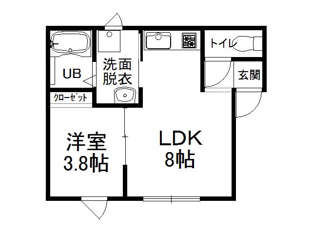 イースト2・6(1DK/1階)の間取り写真