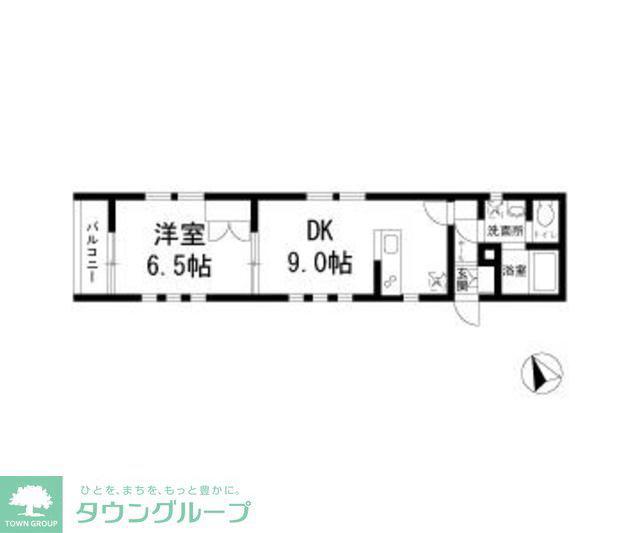 グリーン馬橋(1LDK/1階)の間取り写真