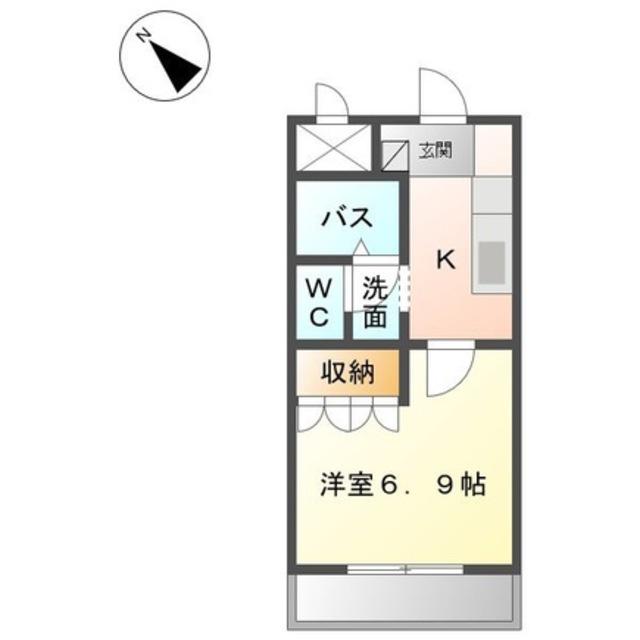 ピアチェーレ(1K/1階)の間取り写真