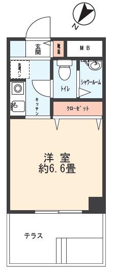 スターブル中原(1K/1階)の間取り写真
