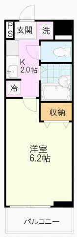 ロイヤル武蔵野(1K/7階)の間取り写真