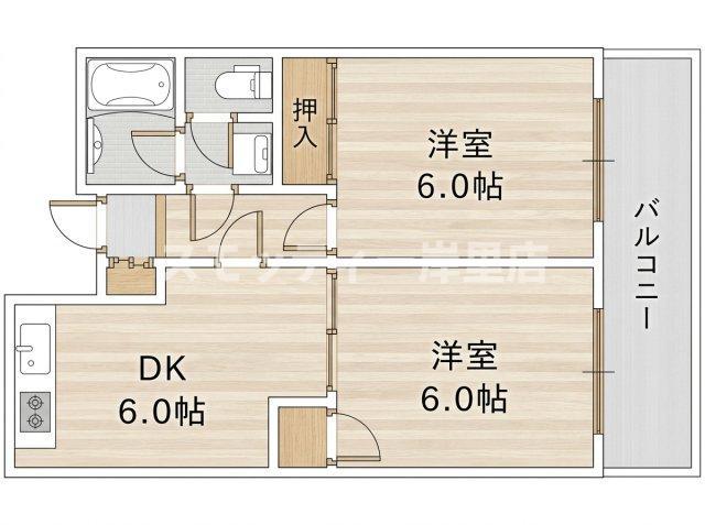 サザンクロス静(2DK/1階)の間取り写真