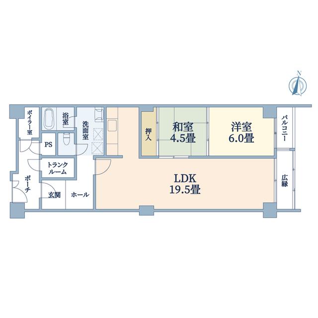 マンハイム鴨川(2LDK/3階)の間取り写真